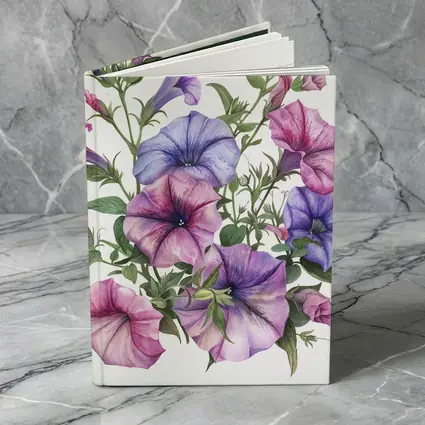 Petunia Flowers Watercolor Botanical Art White