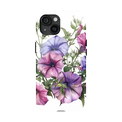 Petunia Flowers Watercolor Botanical Art White