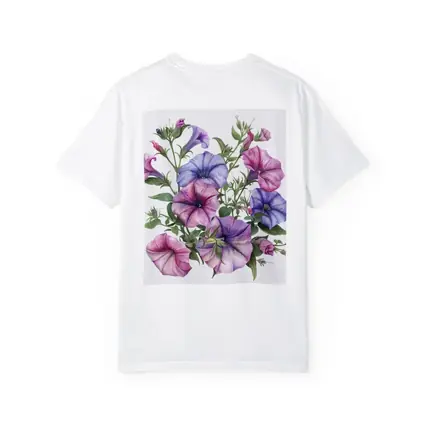 Petunia Flowers Watercolor Botanical Art White