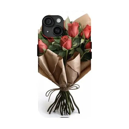 Red Roses Bouquet Wrapped In Kraft Paper