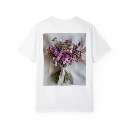 Purple Wildflower Bouquet Tied Linen Ribbon