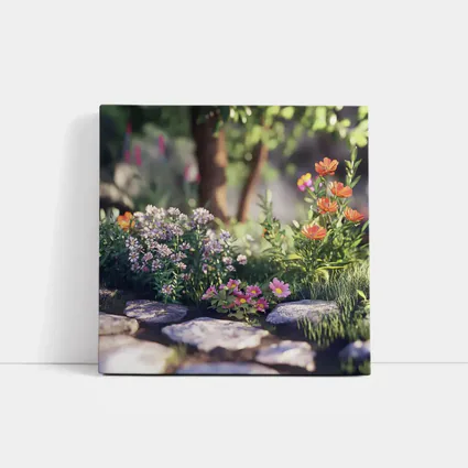 Garden Path Wildflowers Stone Steps Summer