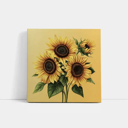 Sunflower Bouquet Illustration Yellow Warm Background