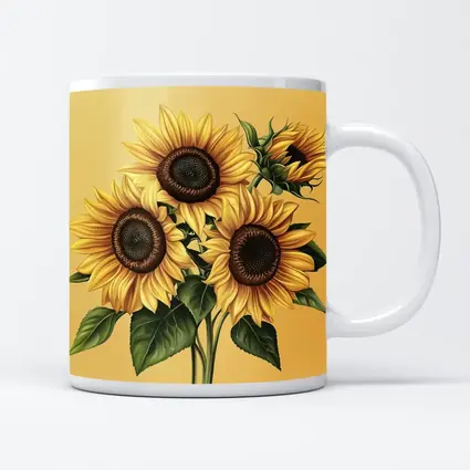 Sunflower Bouquet Illustration Yellow Warm Background