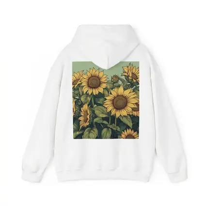 Sunflowers Illustration on Sage Green Background