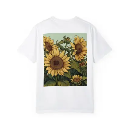 Sunflower Garden Illustration Soft Green Background