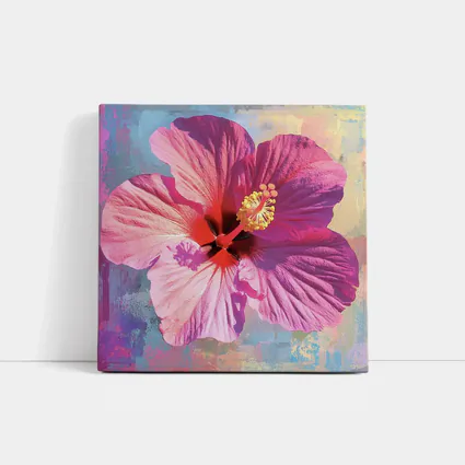 Pink Hibiscus Flower Bold Abstract Background