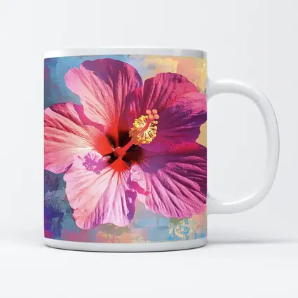Pink Hibiscus Flower Bold Abstract Background