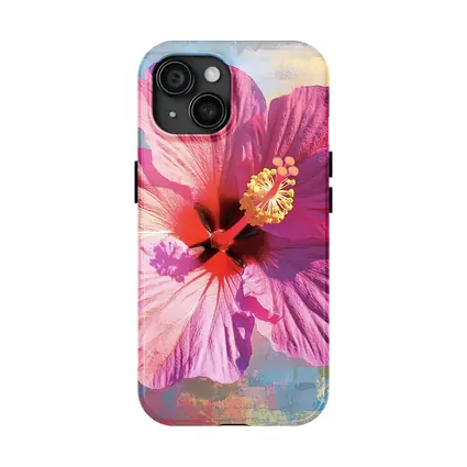 Pink Hibiscus Flower Bold Abstract Background