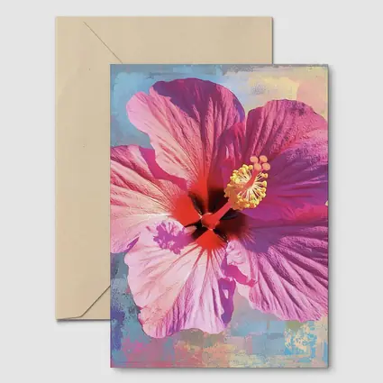 Pink Hibiscus Flower Bold Abstract Background