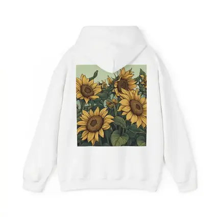 Illustrated Sunflowers Field Soft Green Background