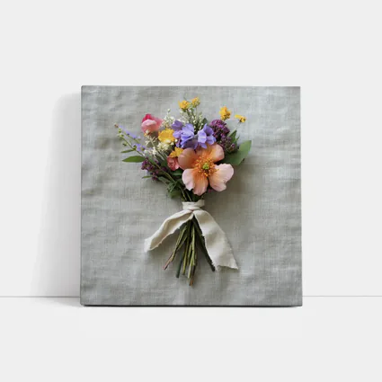 Wildflower Bouquet Tied With Linen Ribbon