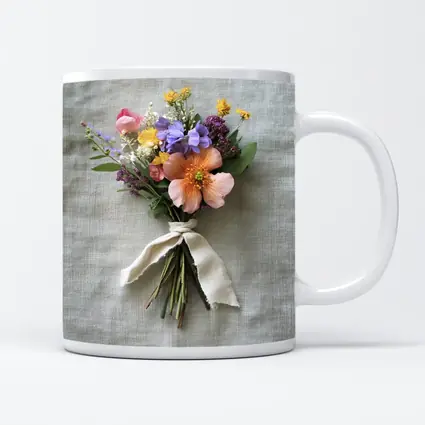 Wildflower Bouquet Tied With Linen Ribbon