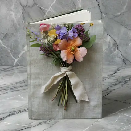Wildflower Bouquet Tied With Linen Ribbon