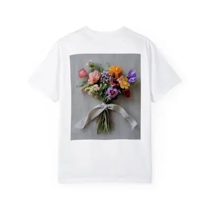 Colorful Wildflower Bouquet Tied Linen Ribbon