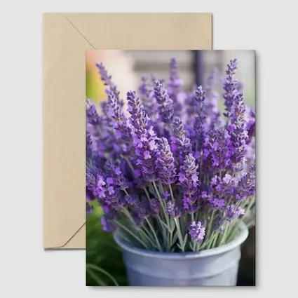 Lavender Flowers Bouquet In Metal Bucket