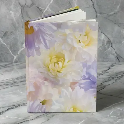 Soft Pastel Dahlias and Daisies Floral Pattern