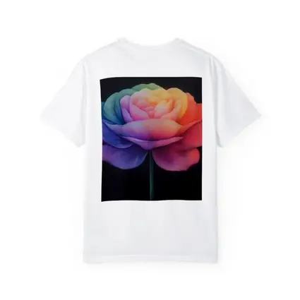 Rainbow Rose Flower Dark Black Background