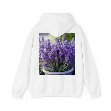 Lavender Flowers In White Pot Garden