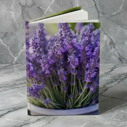 Lavender Flowers In White Pot Garden