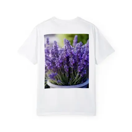Lavender Flowers In White Pot Garden