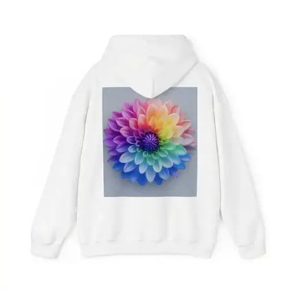Rainbow Dahlia Flower on Light Gray Background