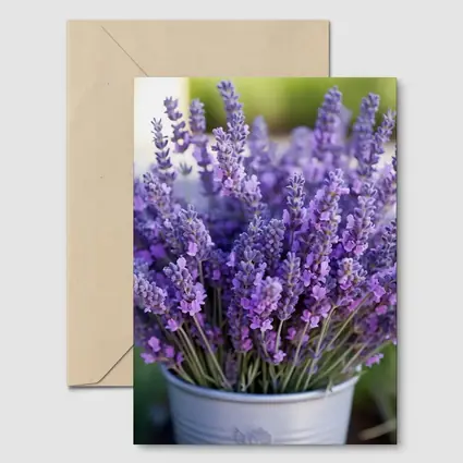 Lavender Bouquet in Silver Bucket Garden