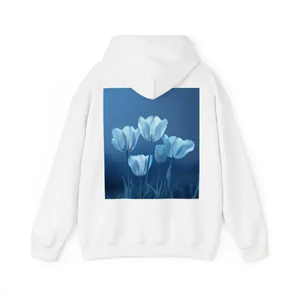 White Blue Tulips Soft Blue Background