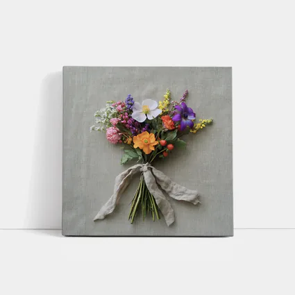 Wildflower Bouquet Tied With Linen Ribbon