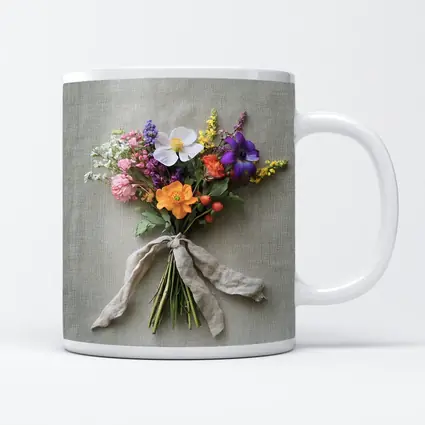 Wildflower Bouquet Tied With Linen Ribbon
