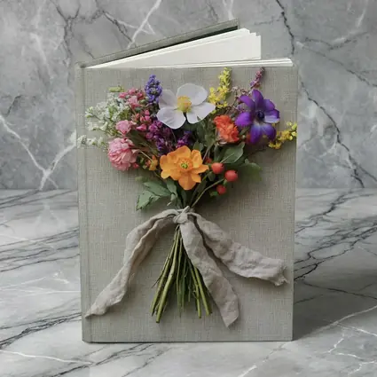 Wildflower Bouquet Tied With Linen Ribbon