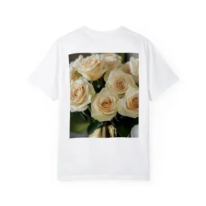 Cream Roses Bouquet In Gold Vase