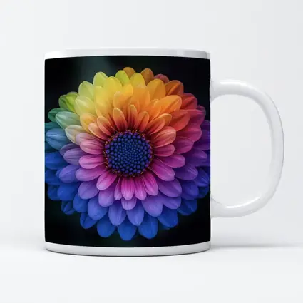 Rainbow Chrysanthemum Flower Dark Background