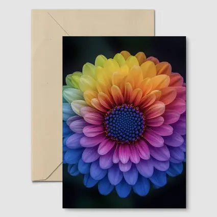 Rainbow Chrysanthemum Flower Dark Background