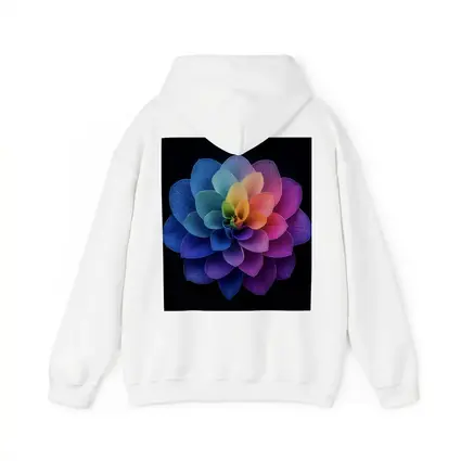 Rainbow Dahlia Flower Black Background Art