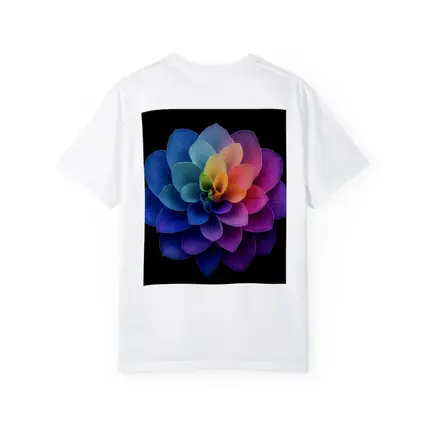Rainbow Dahlia Flower Black Background Art