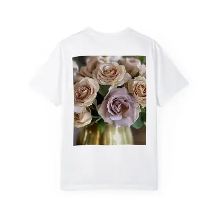 Dusty Pink Roses Bouquet Gold Vase