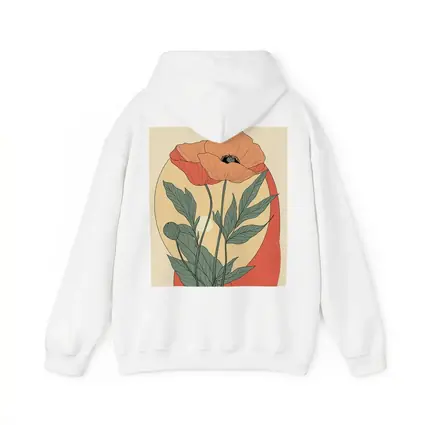 Poppy Flower Botanical Illustration Warm Beige