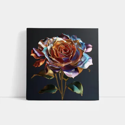 Metallic Iridescent Rose Dark Background