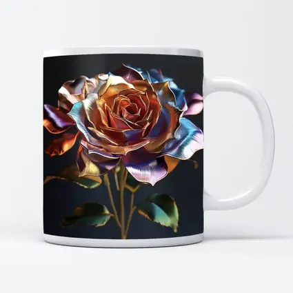 Metallic Iridescent Rose Dark Background