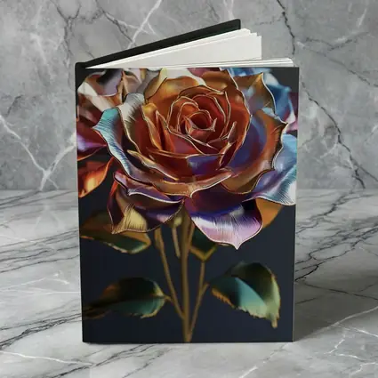 Metallic Iridescent Rose Dark Background