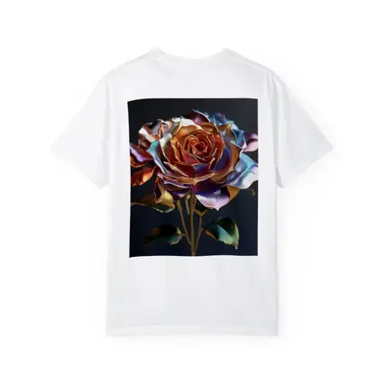 Metallic Iridescent Rose Dark Background