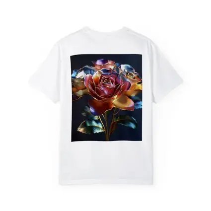 Metallic Roses Bouquet Dark Blue Background