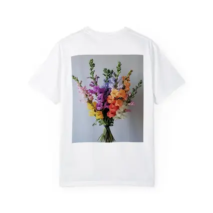 Colorful Snapdragon Bouquet Against Gray Background