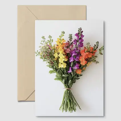 Snapdragon Wildflower Bouquet White Background