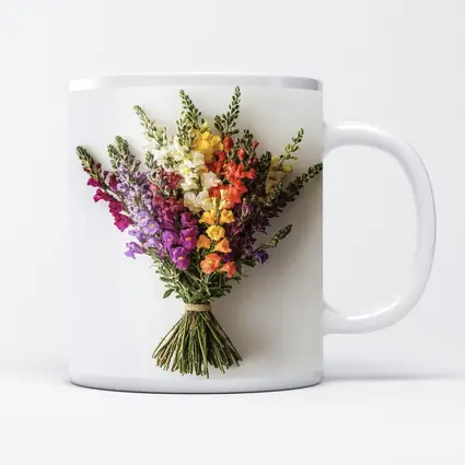 Colorful Snapdragon Bouquet On White Background