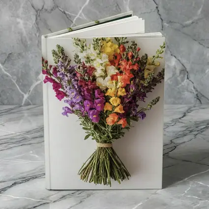 Colorful Snapdragon Bouquet On White Background