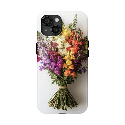 Colorful Snapdragon Bouquet On White Background