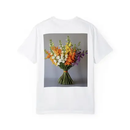 Snapdragon Bouquet Orange Yellow Purple Gray Background