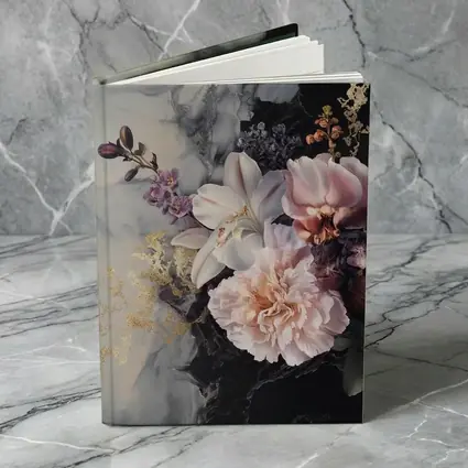 Peonies and Lilies on Dark Marble